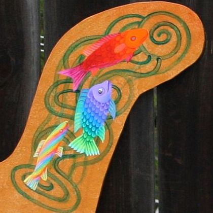 Fish; detail of 'Blessing Hands', a mural by Jenny Badger Sultan.