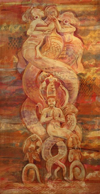 Painting titled 'Naga Kama', by Jenny Badger Sultan. Click to enlarge