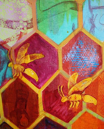detail of 'Spirit of the Hive' by Jenny Badger Sultan.